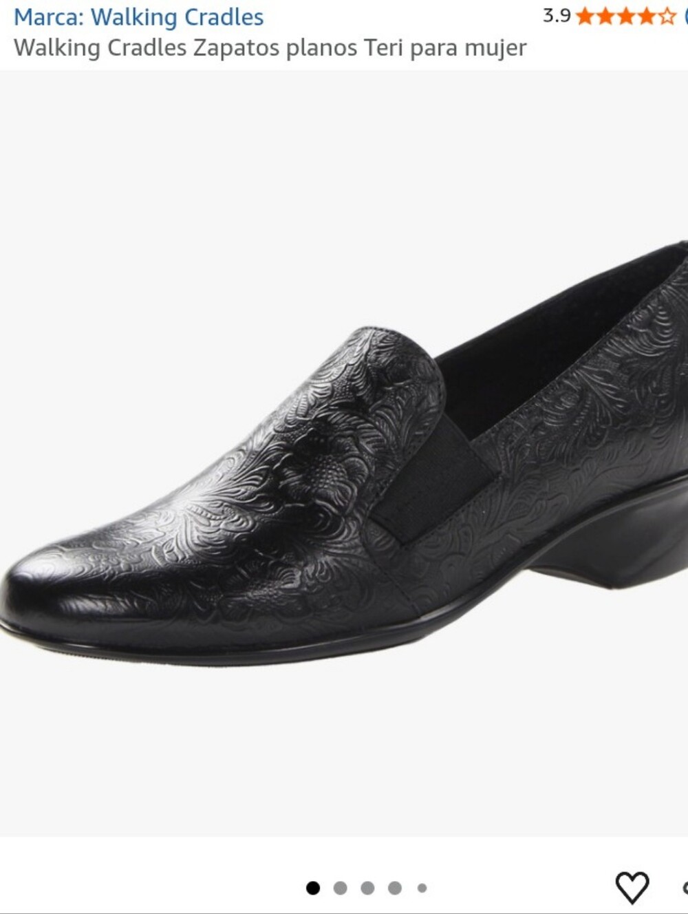 Walking Cradles Black Embossed Slip-On Loafer with Low Heel